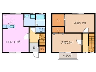 箕田駅 徒歩9分 1階の物件間取画像